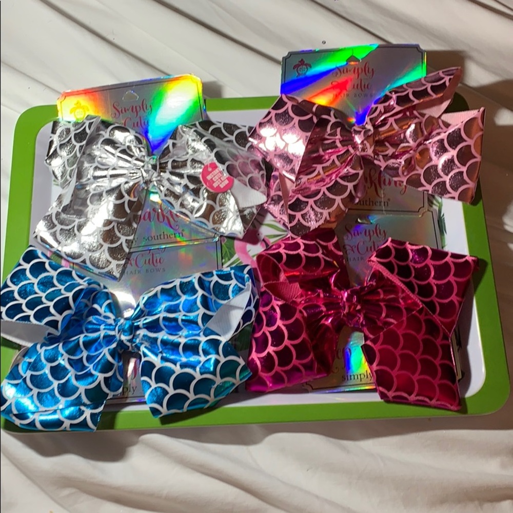 Simply Southern Girls Hair Bows Mermaid Colors (4)